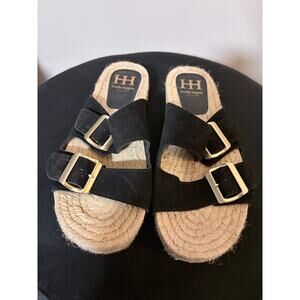 Haute Hippie Sandals Women’s Size black genuine suede espadrille sz 9